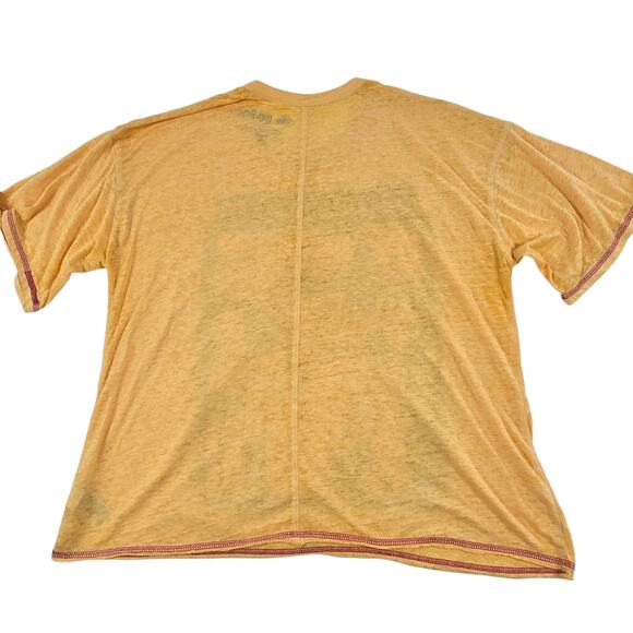 Harry Potter Hogwarts Top Yellow Burnout Graphic Tee Womens Size M Short Sleeve - Picture 4 of 11